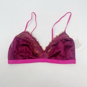 Auden NWT purple satin unlined  bralette women’s size XS